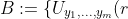 B:= \{ U_{y_1,...,y_m}(r) : y_1 ,...,y_m \in \mathbb{R}, m \in \mathbb{N},r>0 \}